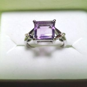 NEW 2.5CT Amethyst & Diamond Ring